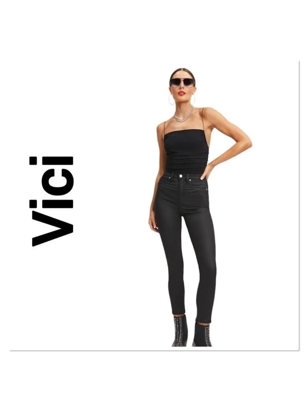 VICI Black Brooke High Rise Stretch Crop Skinny Jeans size 29 New with tags